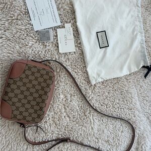 Gucci Pink and Brown Crossbody Bag